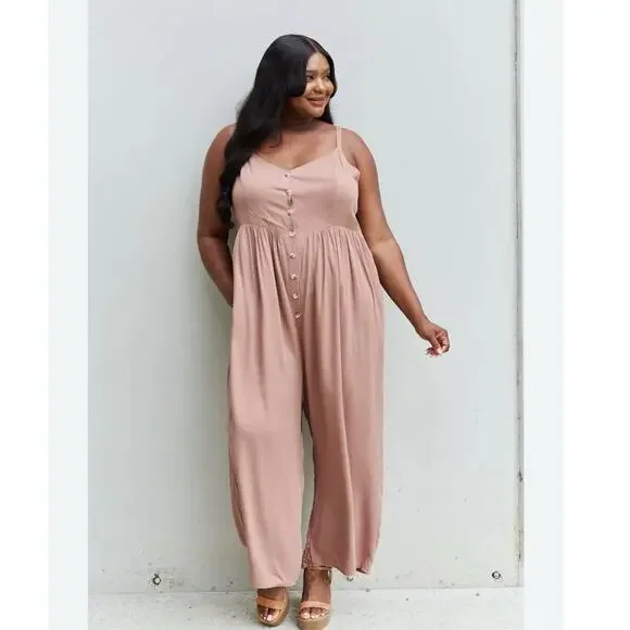 Heyson All Day Full Wide Leg Button Down Jumpsuit Size 2XL NWT - Picture 1 of 10